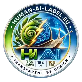 Human AI Label – HI, AI, Schnecke und Blitz